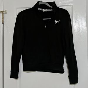 💗 VS Pink Sweatshirt Quarter Zip - Black